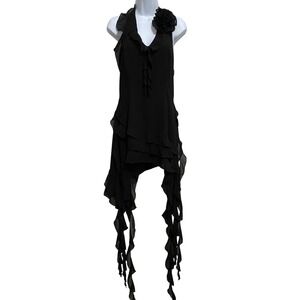 Women's Whimsical Fairy Grunge Mini Dress M Y2K Whimsigoth Asymmetrical